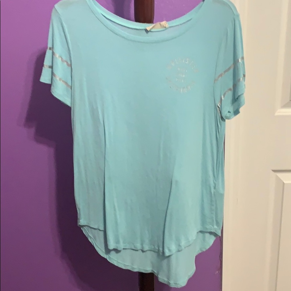 A light blue shirt.